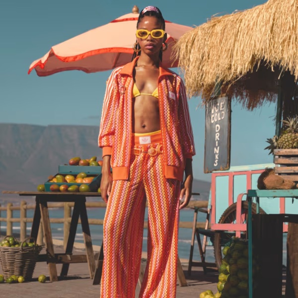 Orange Patterned Wide-Leg Women’s Pants - Picture 4 of 7